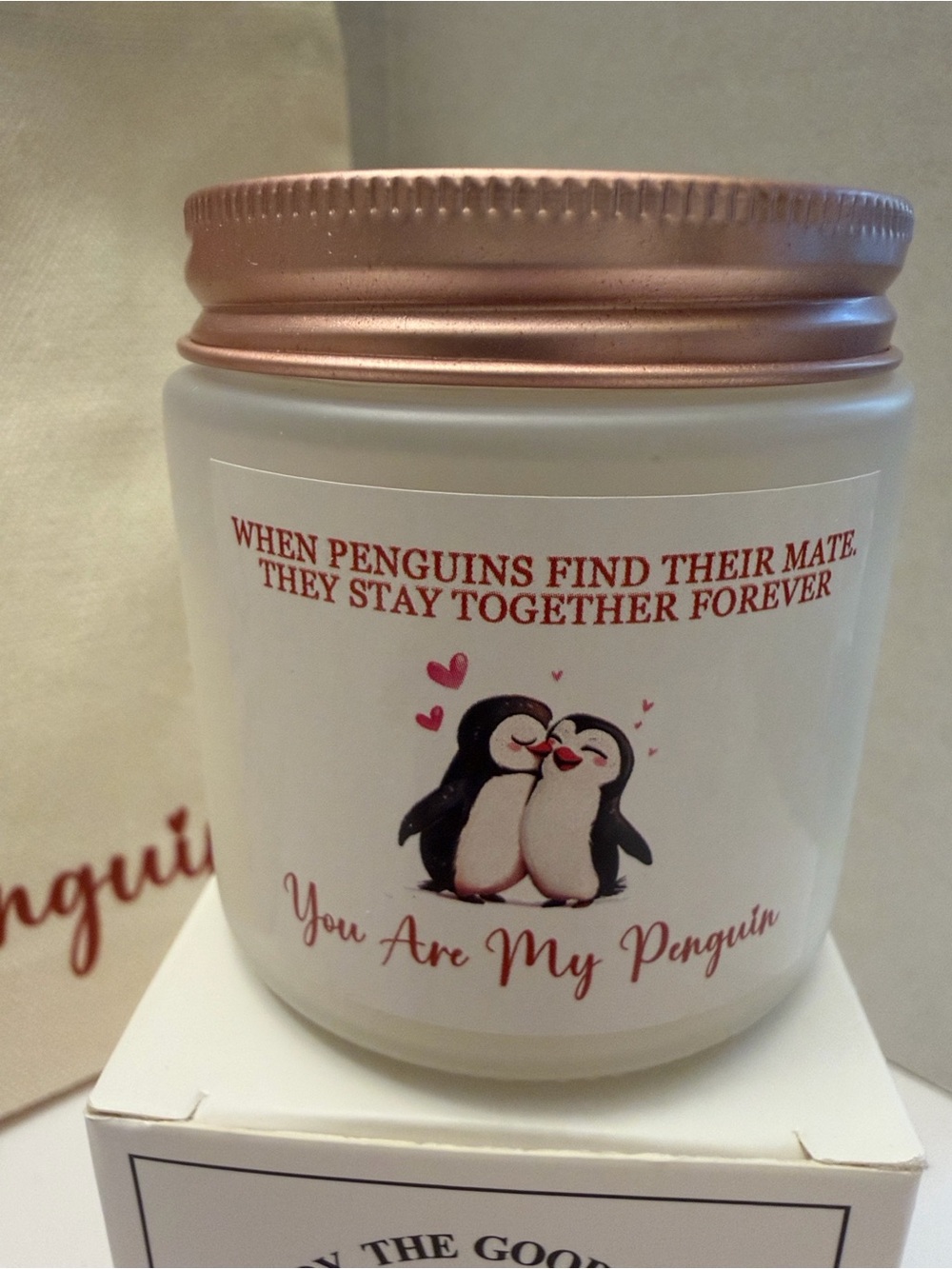 You Are My Penguin Canvas Pouch & Candle Set - Picture 2 of 3